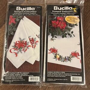 Bucilla Festive Embroidery Set with Red and Green Accents